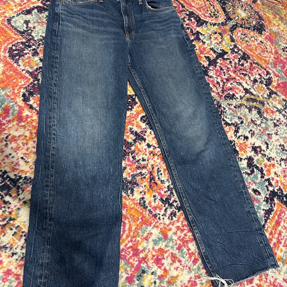 rag & bone Women's Straight Jeans in Dark Blue
